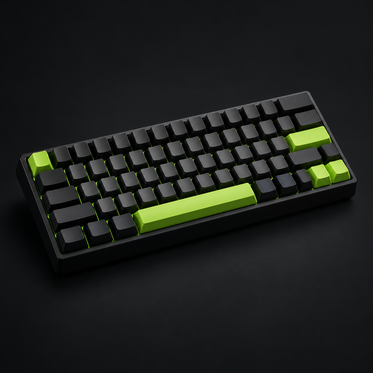 Teclado gamer Pulse 65 preto com iluminação verde